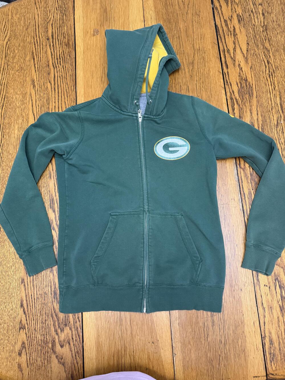 Green Bay Packers Hoodie Mens Medium Green Full Zip NFL Nike Football Sweatshirt